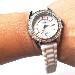Fossil Women's White Watch Rhinestones